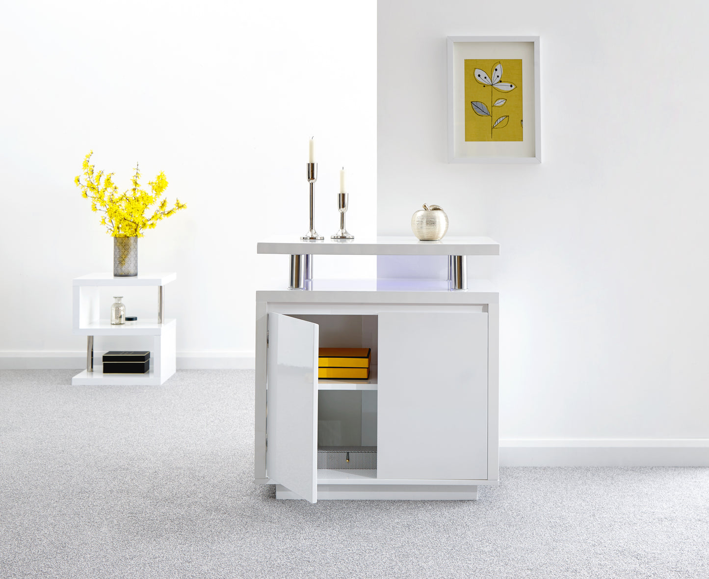 GFW Polar High Gloss Led Sideboard - White 2