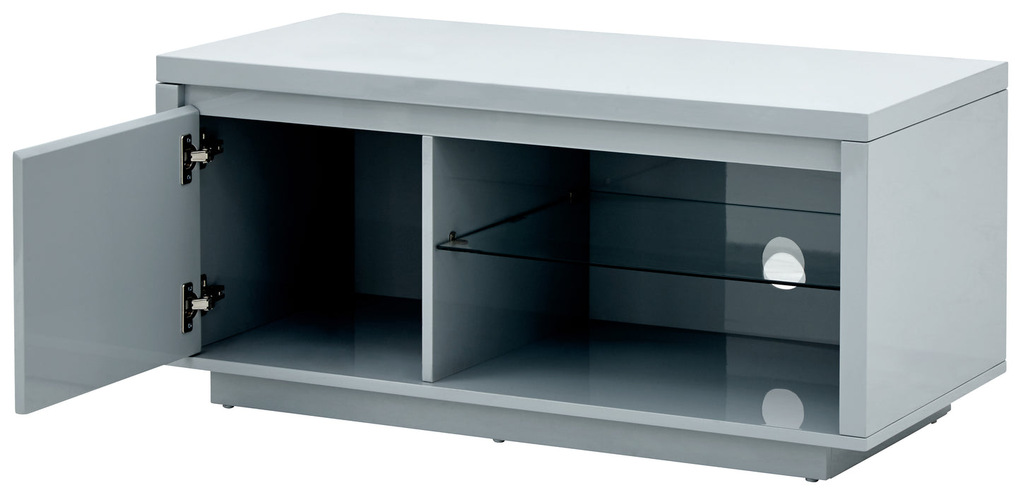 GFW Polar High Gloss Led TV Unit - Grey