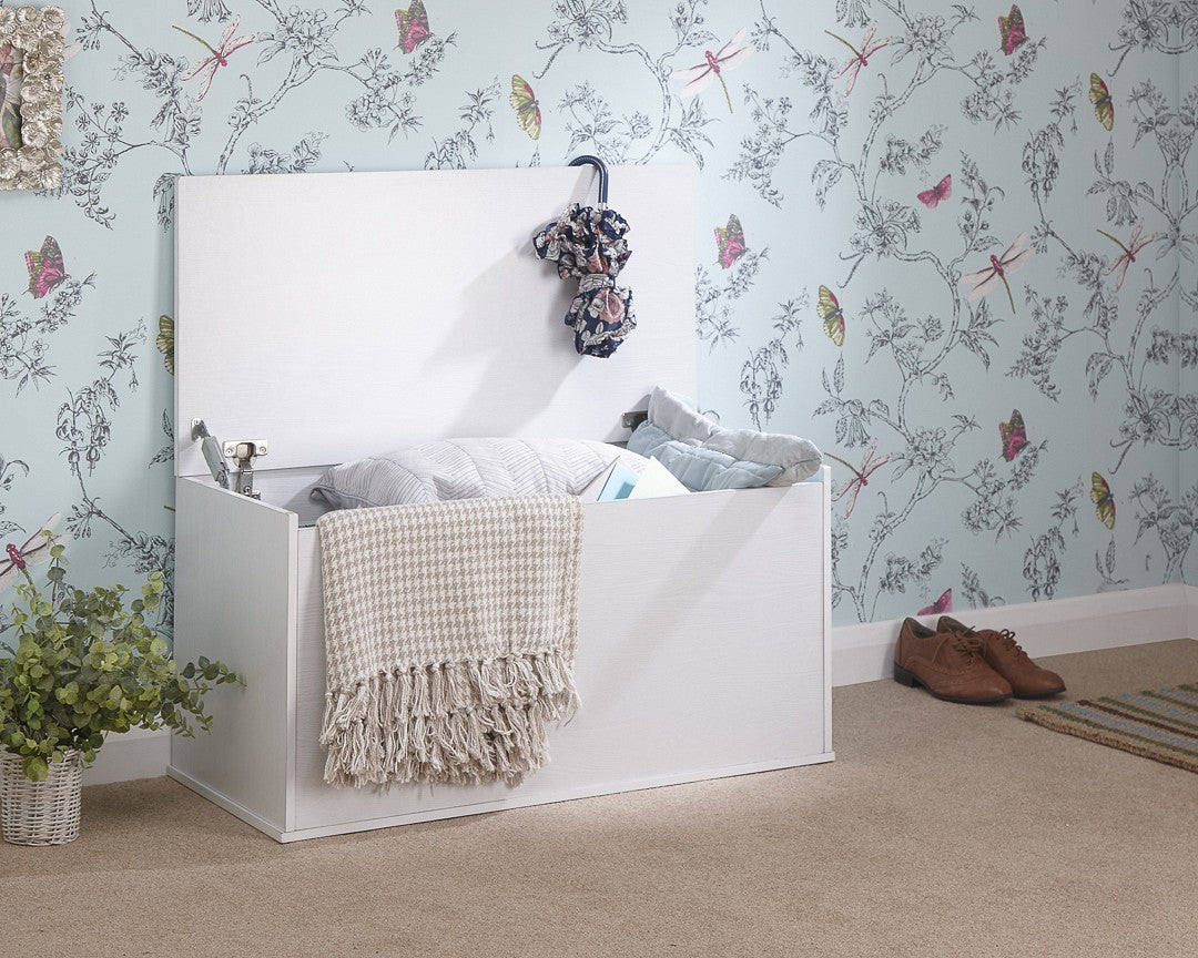 GFW Panama White Ottoman Storage Box