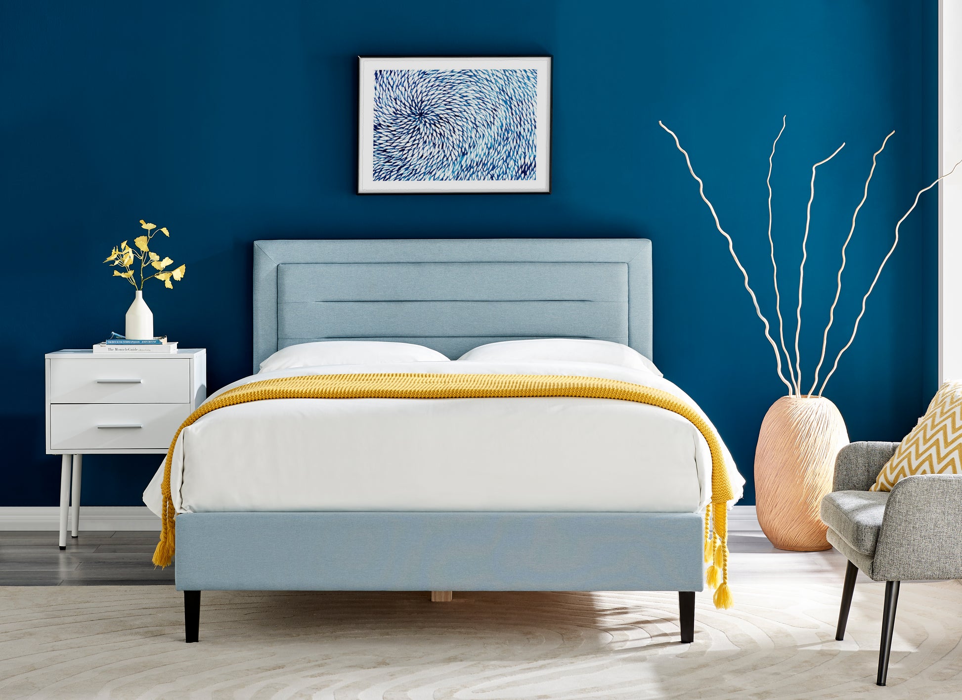 Plaza Fabric Bed Frame - Duck Egg 2