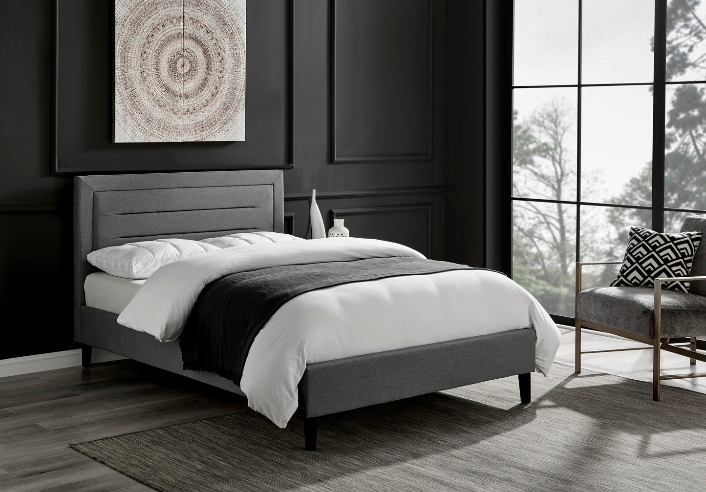 Plaza Fabric Bed Frame - Grey