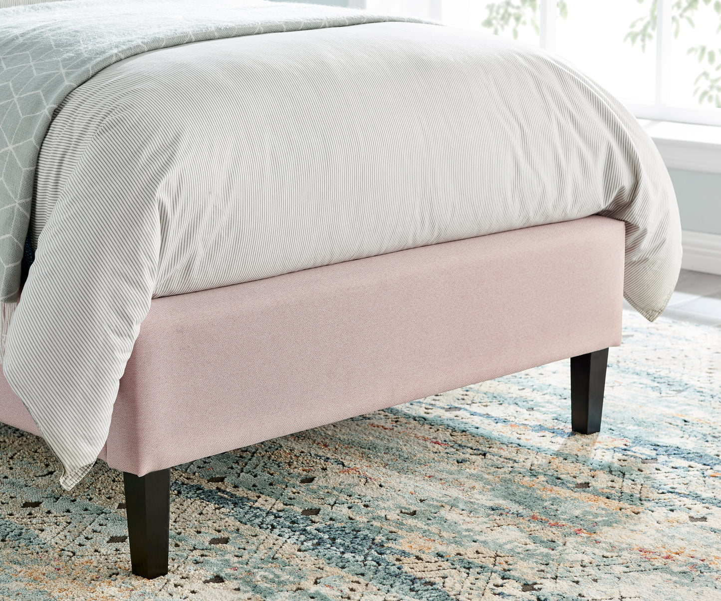 Plaza Fabric Bed Frame - Pink 4