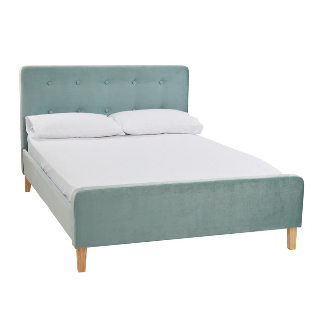 Luminosa Living Princeton Aqua Fabric Bed Frame - Double 3