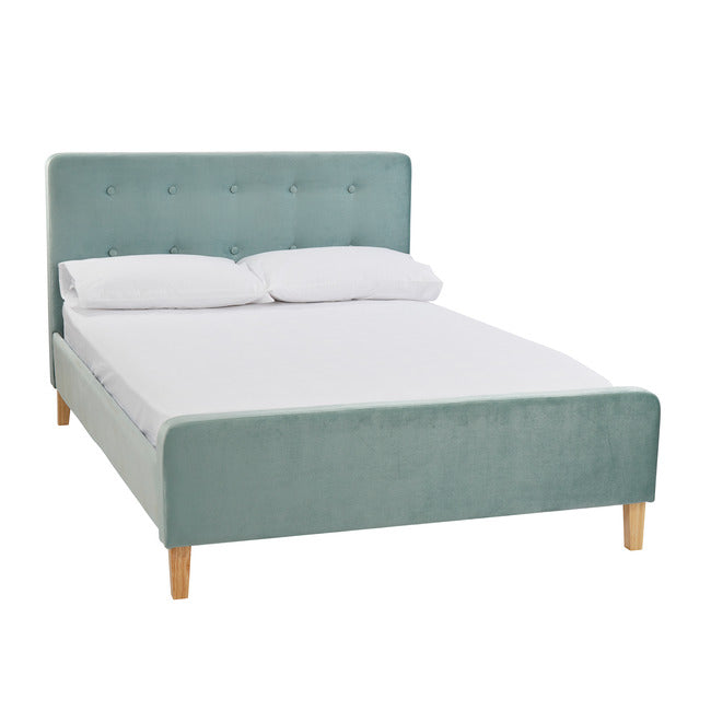 Luminosa Living Princeton Aqua Fabric Bed Frame - Kingsize 2