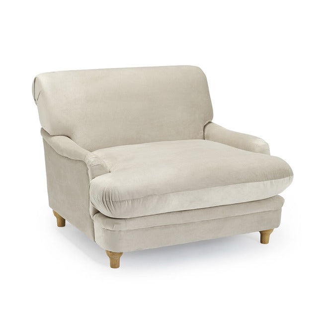 Luminosa Living Perry Soft Velvet Luxury Chair - Beige 2