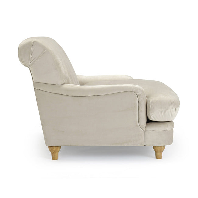 Luminosa Living Perry Soft Velvet Luxury Chair - Beige 3