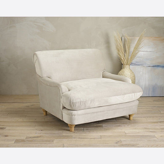 Luminosa Living Perry Soft Velvet Luxury Chair - Beige