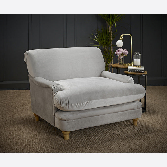 Luminosa Living Perry Soft Velvet Luxury Chair - Grey