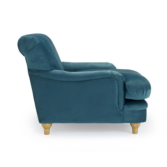 Luminosa Living Perry Soft Velvet Luxury Chair - Blue 3