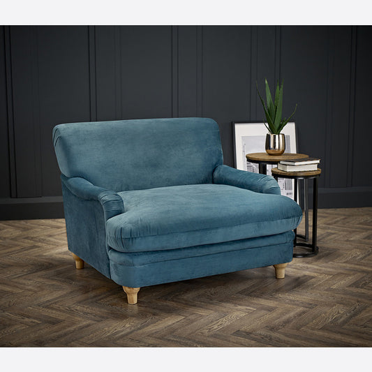 Luminosa Living Perry Soft Velvet Luxury Chair - Blue