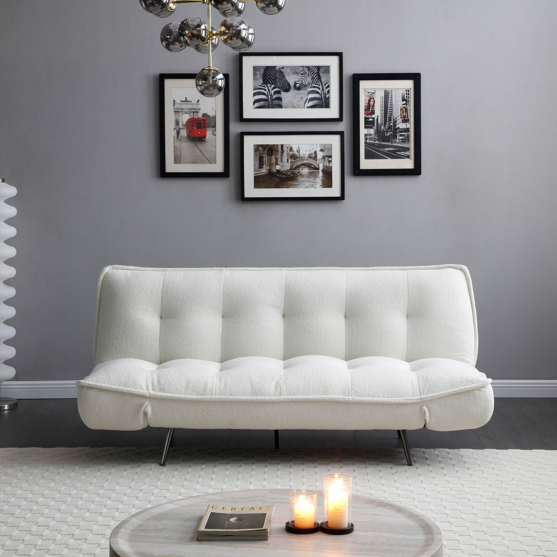 Limelight Remi Cream Fabric Sofa Bed