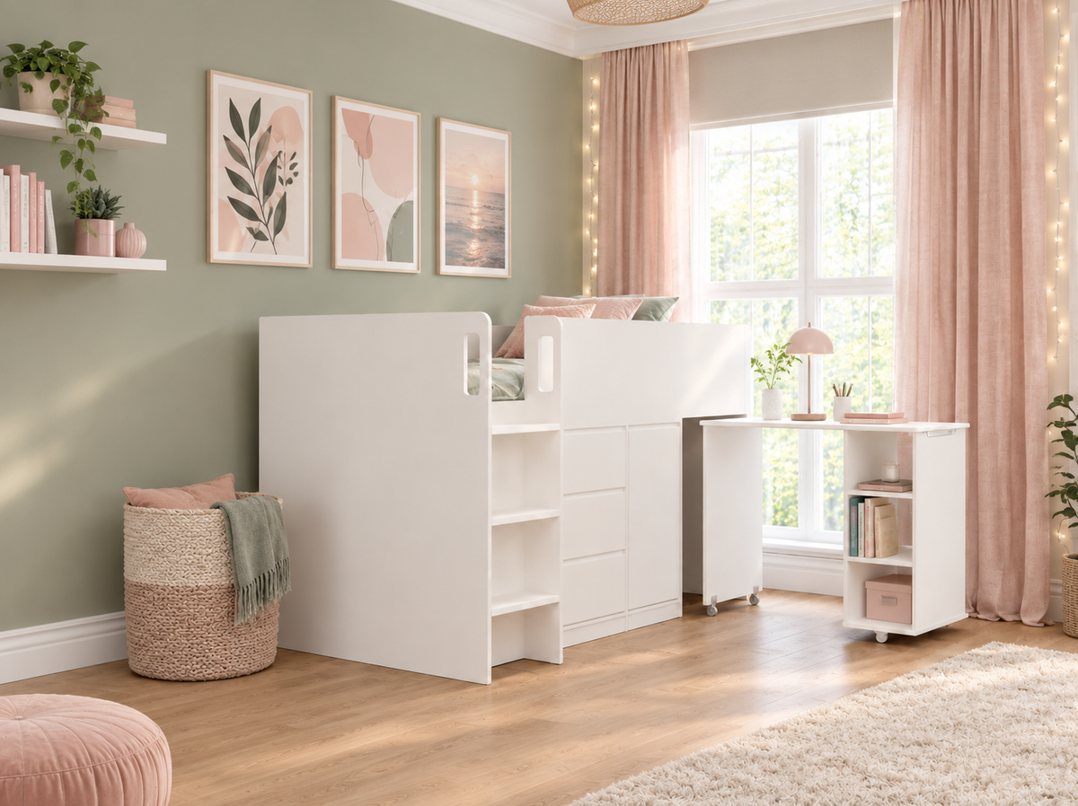 Ripley White Wooden Mid Sleeper 2