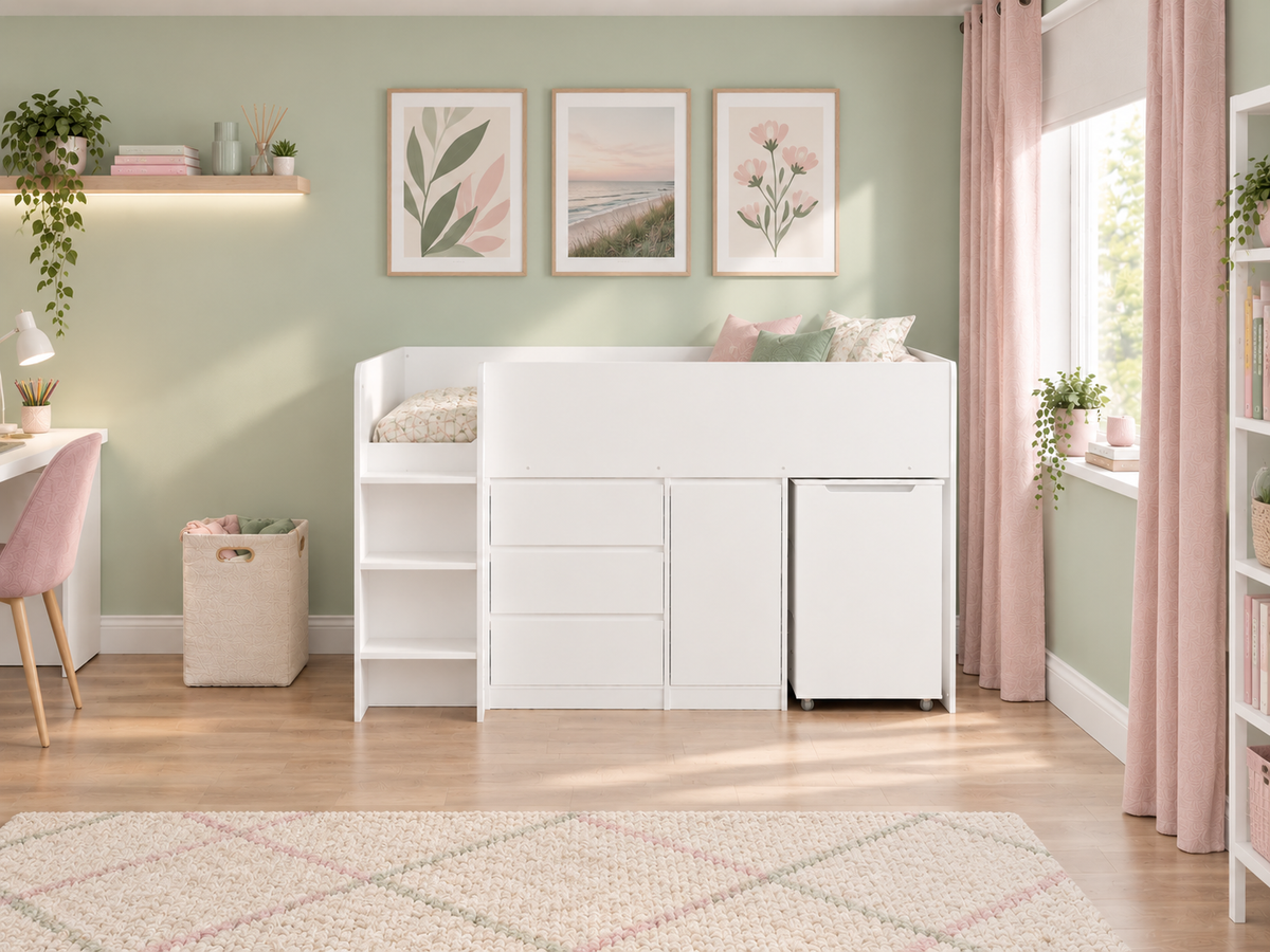 Ripley White Wooden Mid Sleeper 3