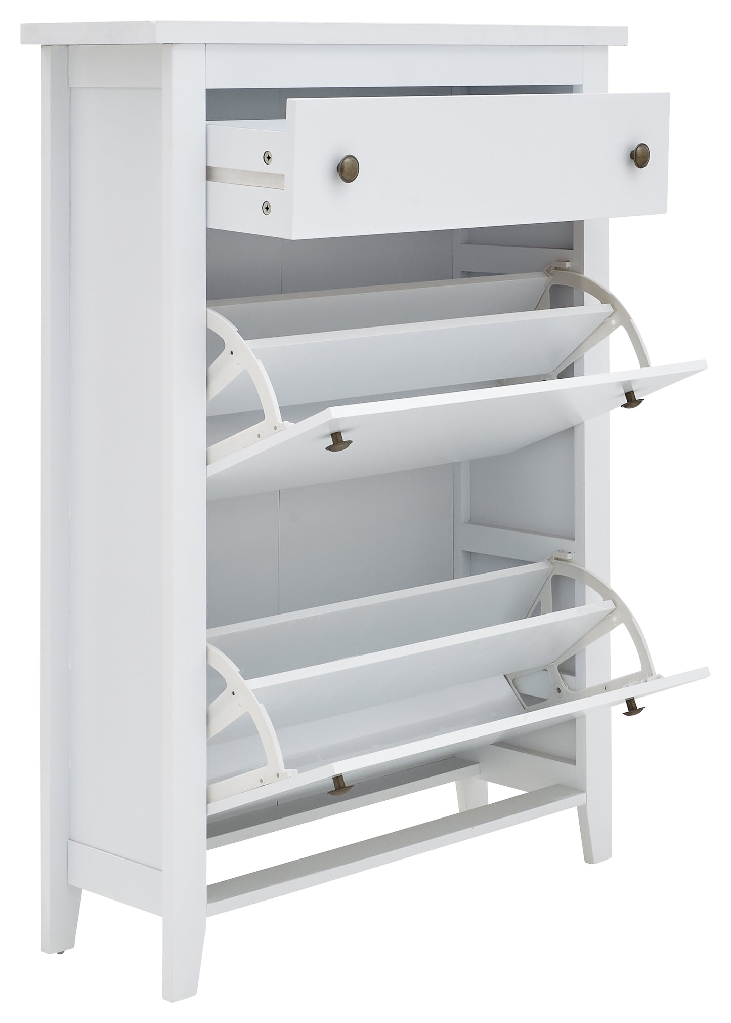 GFW Deluxe Two Tier Shoe Cabinet - White 3