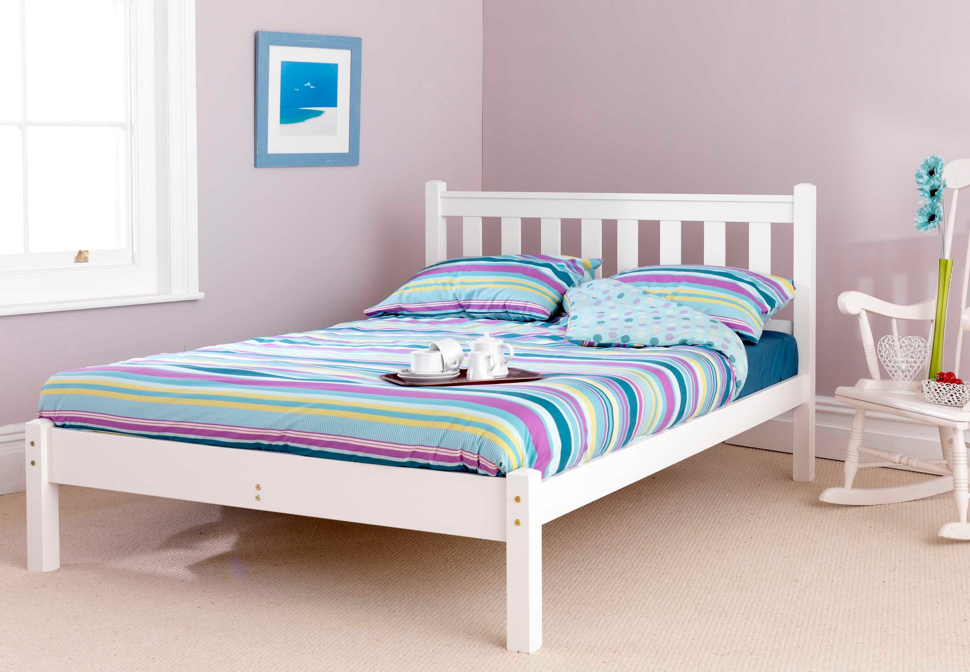 Walton Low End Wooden Bed Frame - White