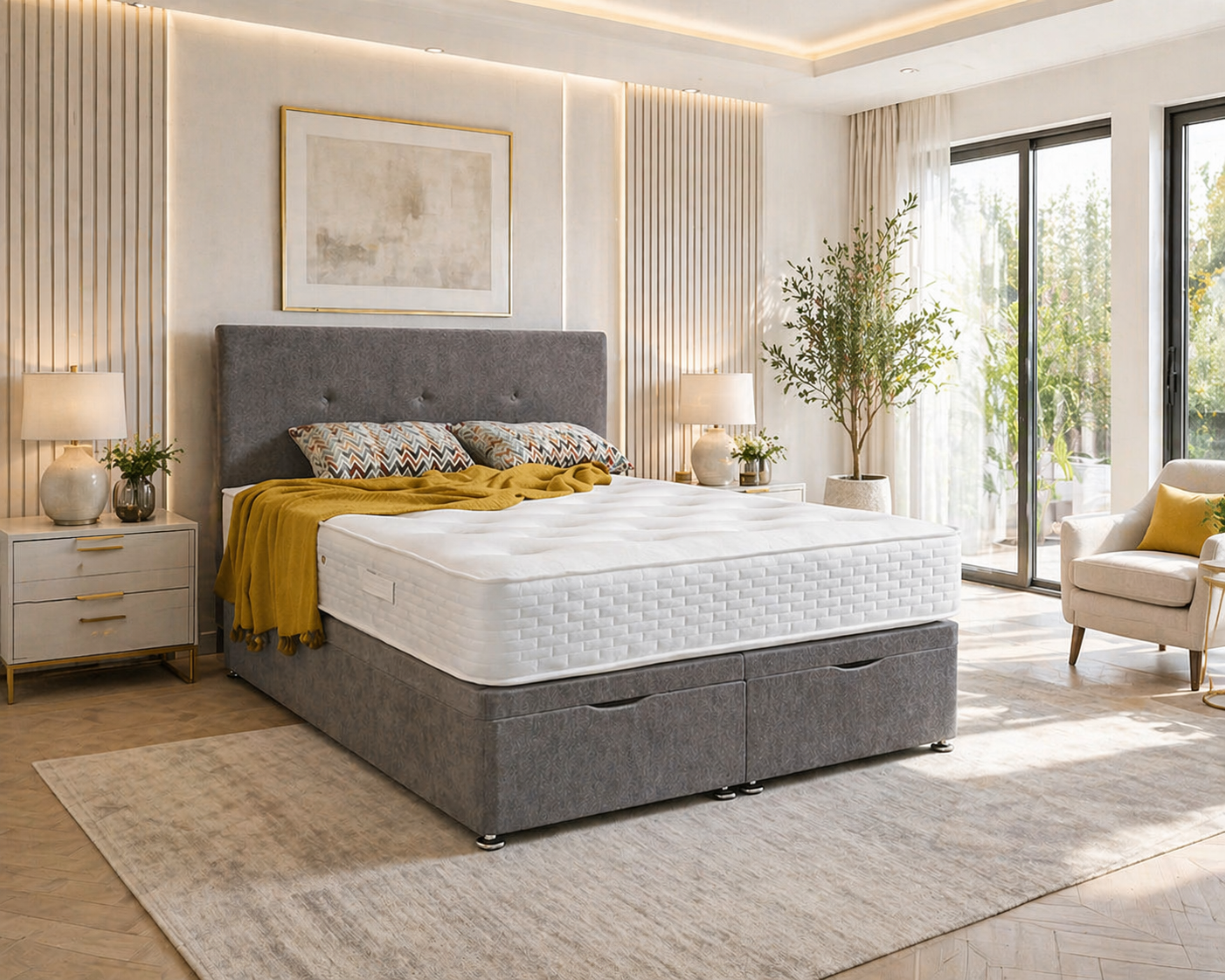 The Signature Electric End Opening Ottoman Divan Base Closed