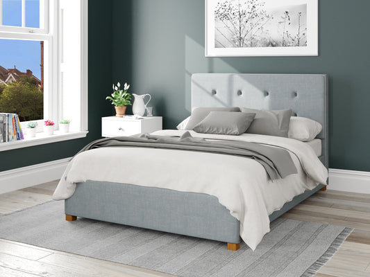 Dione Fabric End Opening Ottoman Bed - Malham Weave Sky