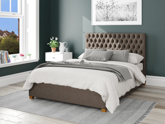 Elara Fabric End Opening Ottoman Bed - Malham Weave Slate