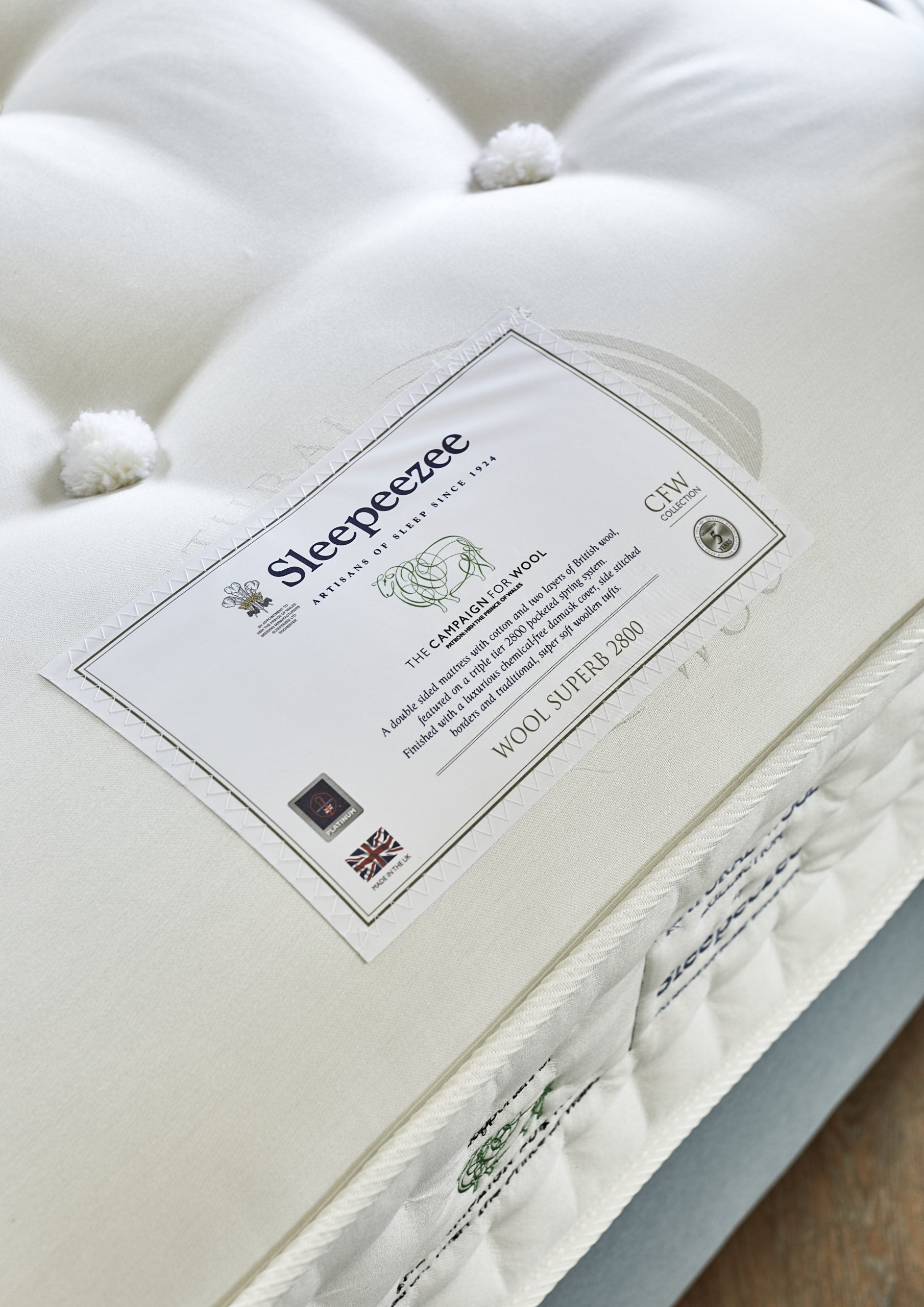 Sleepeezee Wool Superb 2800 Divan - Double 2