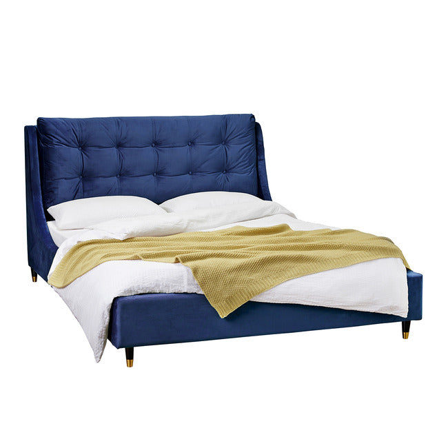 Luminosa Living Savannah Blue Fabric Bed Frame - Kingsize 2