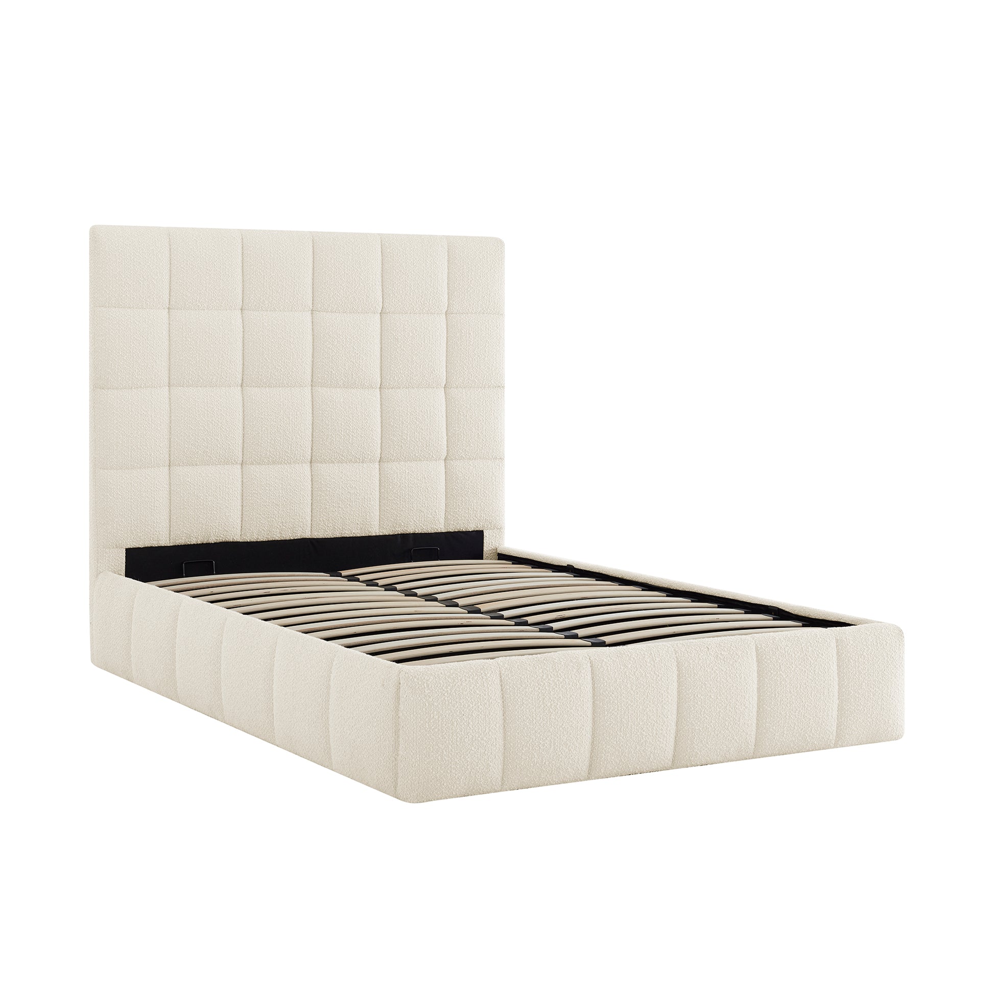 Limelight Starla Ivory Boucle Fabric Ottoman Bed Frame - Without Mattress