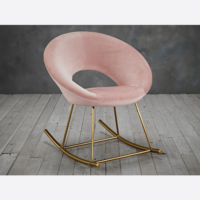 Luminosa Living Sunset Pink Velvet Rocking Chair