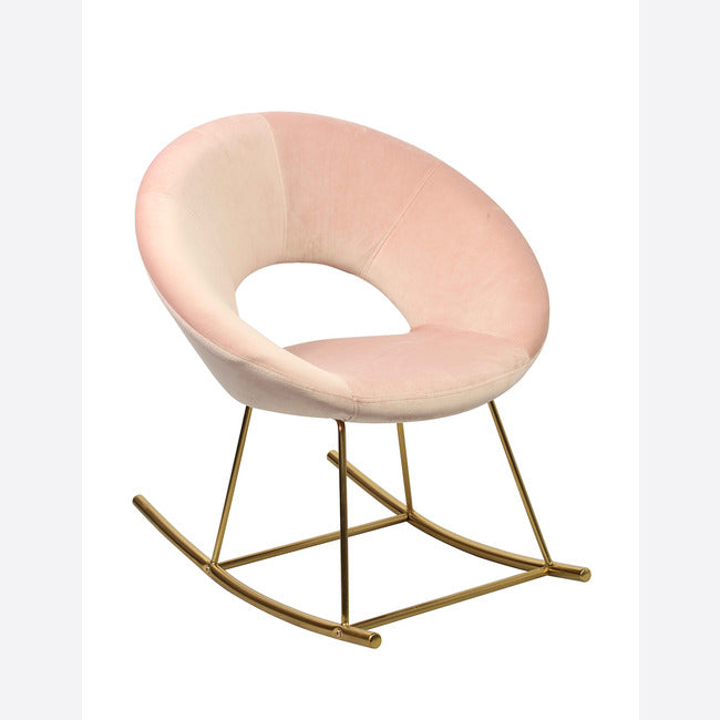 Luminosa Living Sunset Pink Velvet Rocking Chair 2