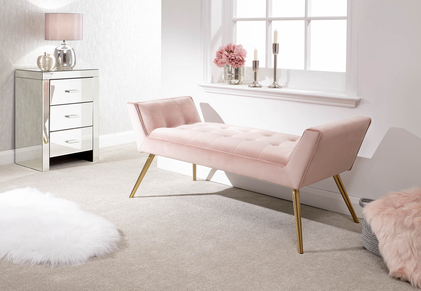 GFW Turin Window Seat - Blush Pink