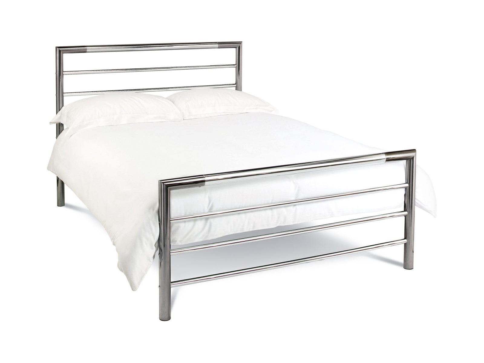 Urban Shiny Nickel & Black Nickel Bedstead Kingsize