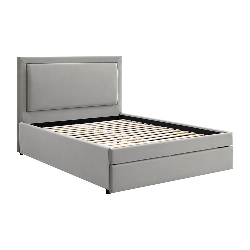 Limelight Ursa Grey Velvet Storage Bed Frame - Without Mattress
