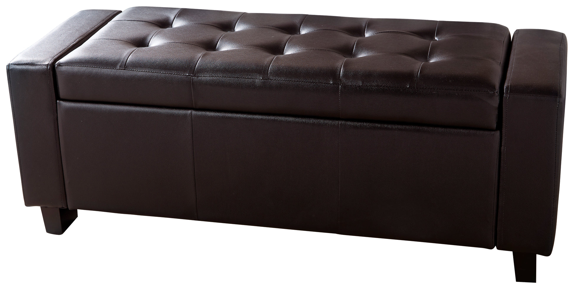 GFW Verona Faux Leather Blanket Box Bench - Brown 3