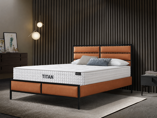Venice Tan Bed Frame & Titan 800 Mattress