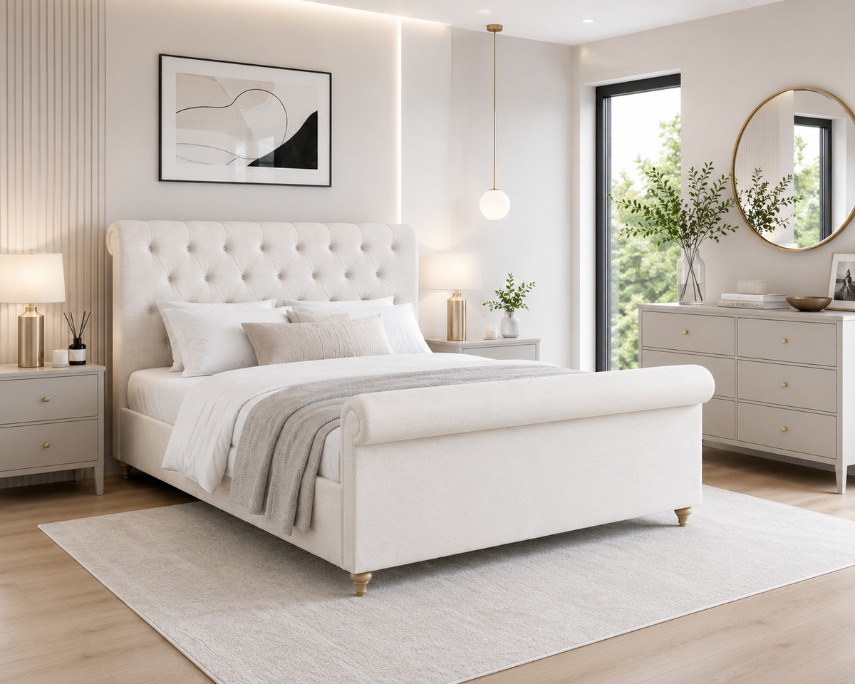 Warwick Side Lift Fabric Ottoman Bed Frame - Kingsize