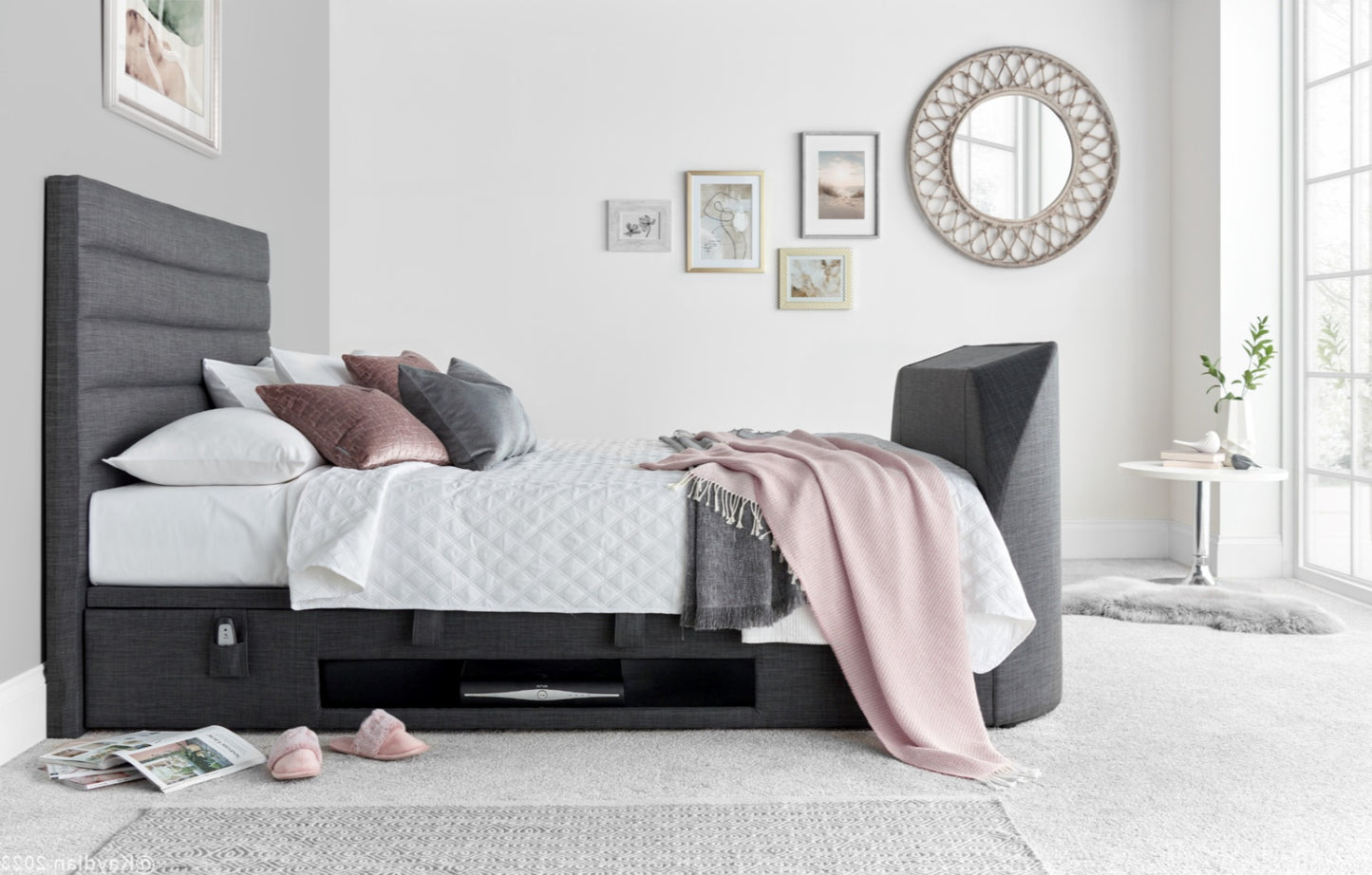 Kaydian Appleton TV Ottoman Bed - Pendle Slate