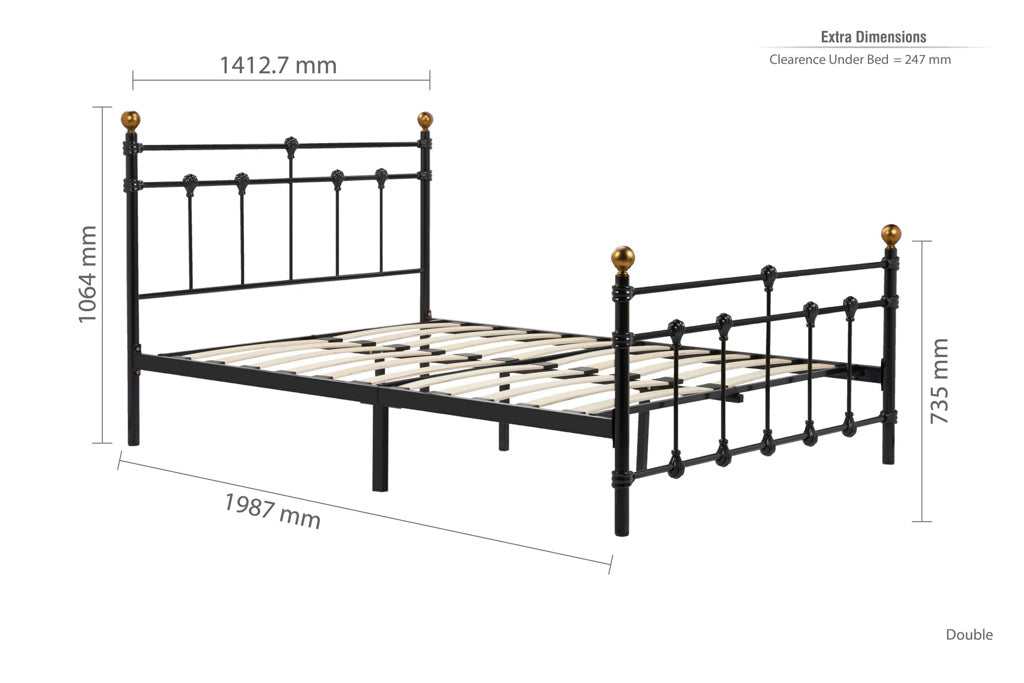 Birlea Atlas Bed Frame - Black double