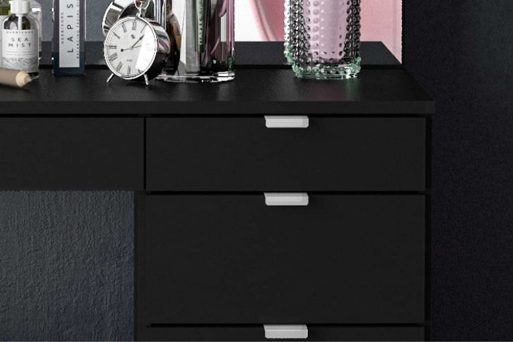 Birlea Ava 5 Drawer Dressing Table & Mirror Set - Black 2