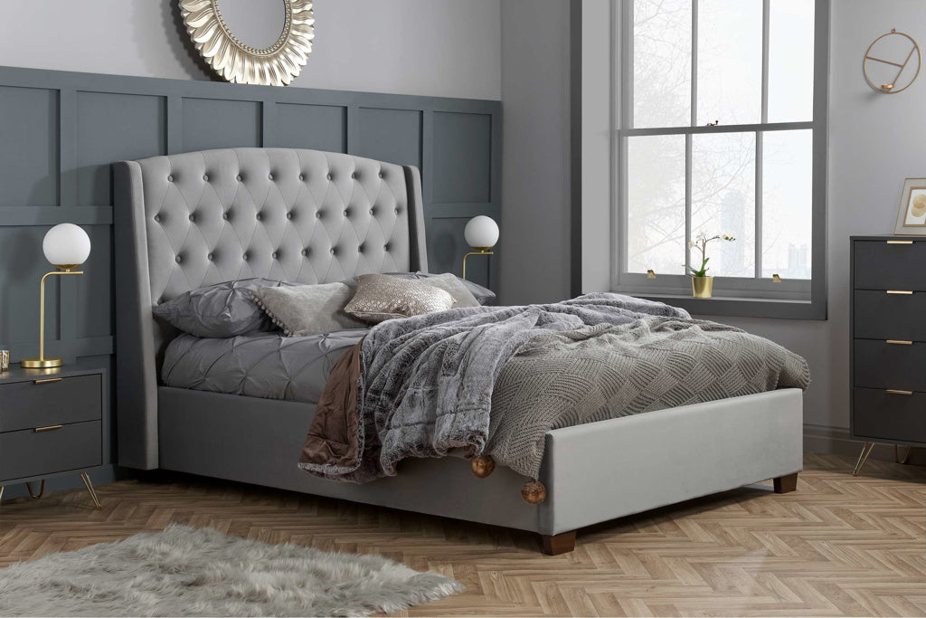 Birlea Balmoral Grey Velvet Bed Frame - Double