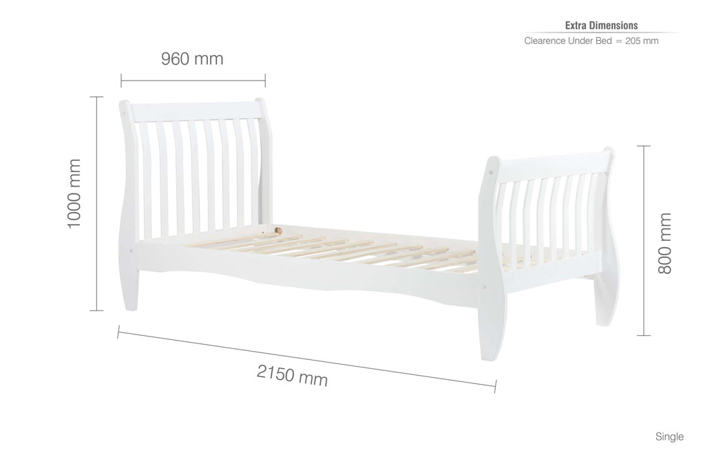 Birlea Belford White Wooden Bed - Single 4