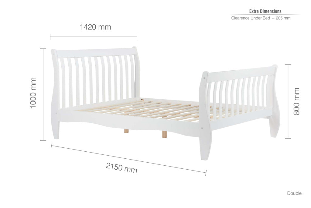 Birlea Belford White Wooden Bed - Double 4