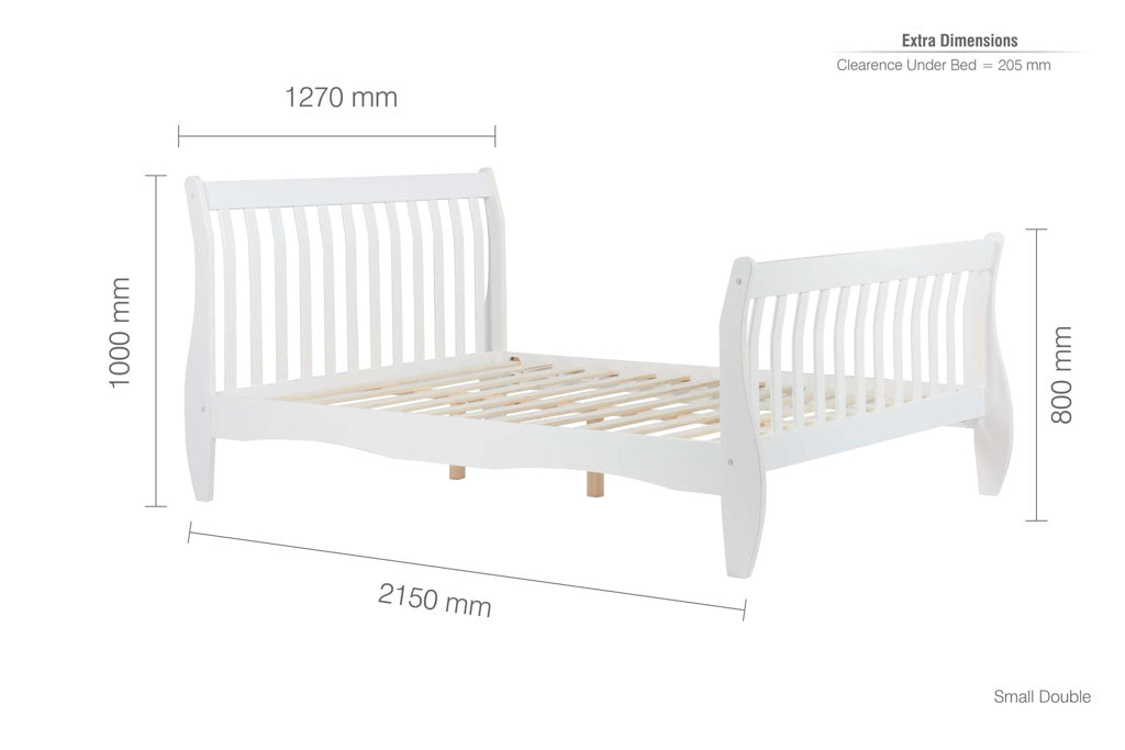 Birlea Belford White Wooden Bed - Small Double 4