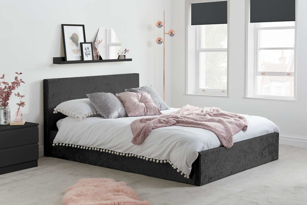 Birlea Berlin Ottoman Bed Frame - Black Crushed Velvet