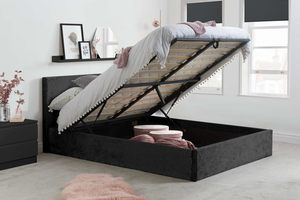 Birlea Berlin Ottoman Bed Frame - Black Crushed Velvet 2