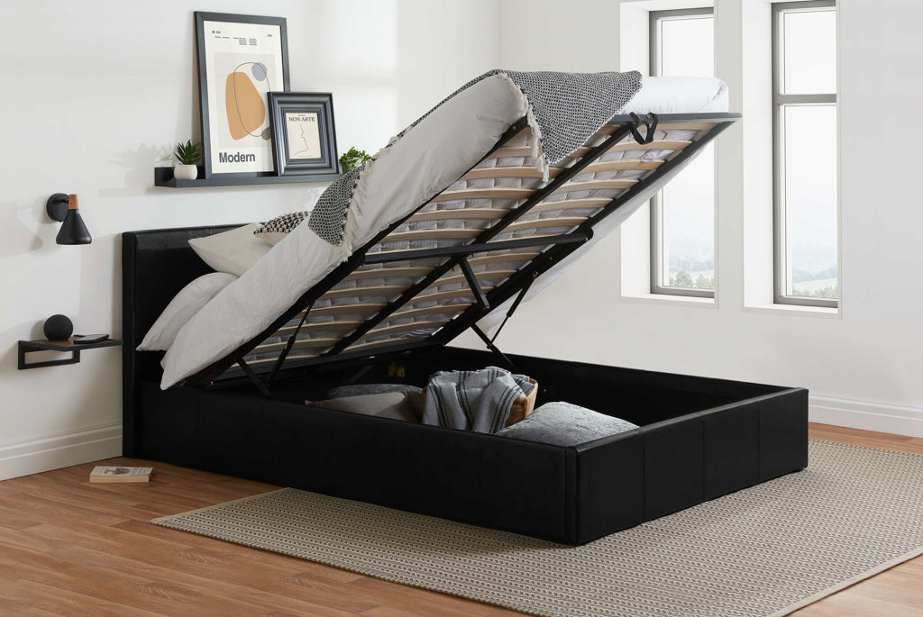 Birlea Berlin Ottoman Bed Frame - Black Faux Leather 2