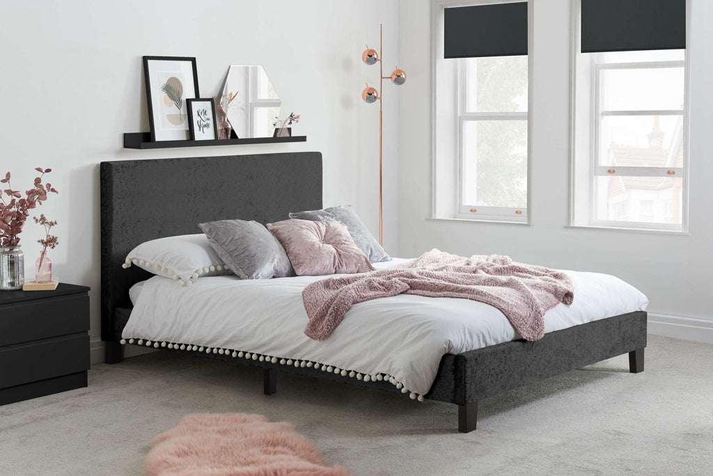 Birlea Berlin Crushed Velvet Bed - Black