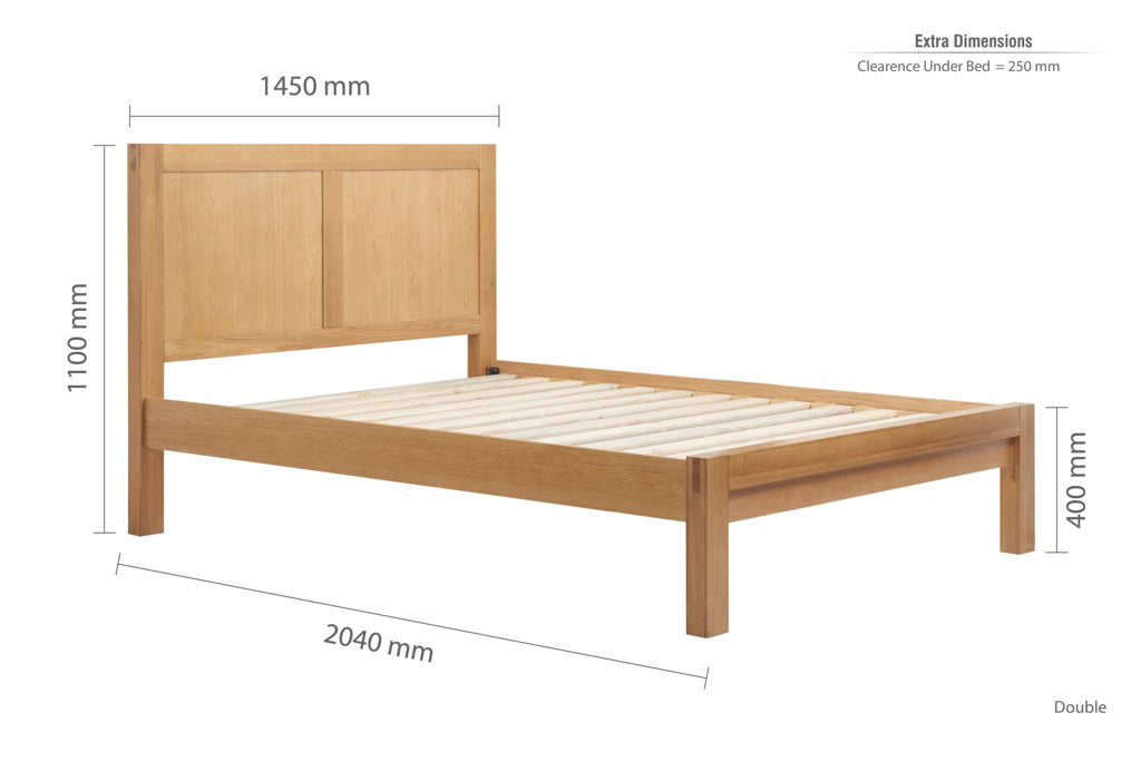 Birlea Bellevue Solid Oak Bed - Double 4