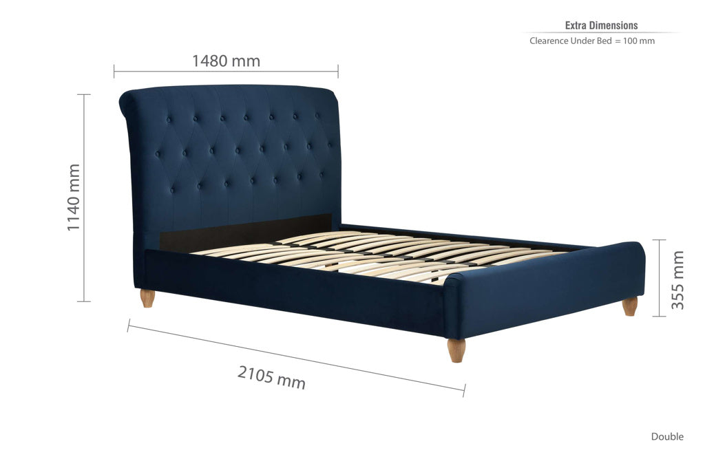 Birlea Brompton Midnight Blue Bed Frame - Double 4