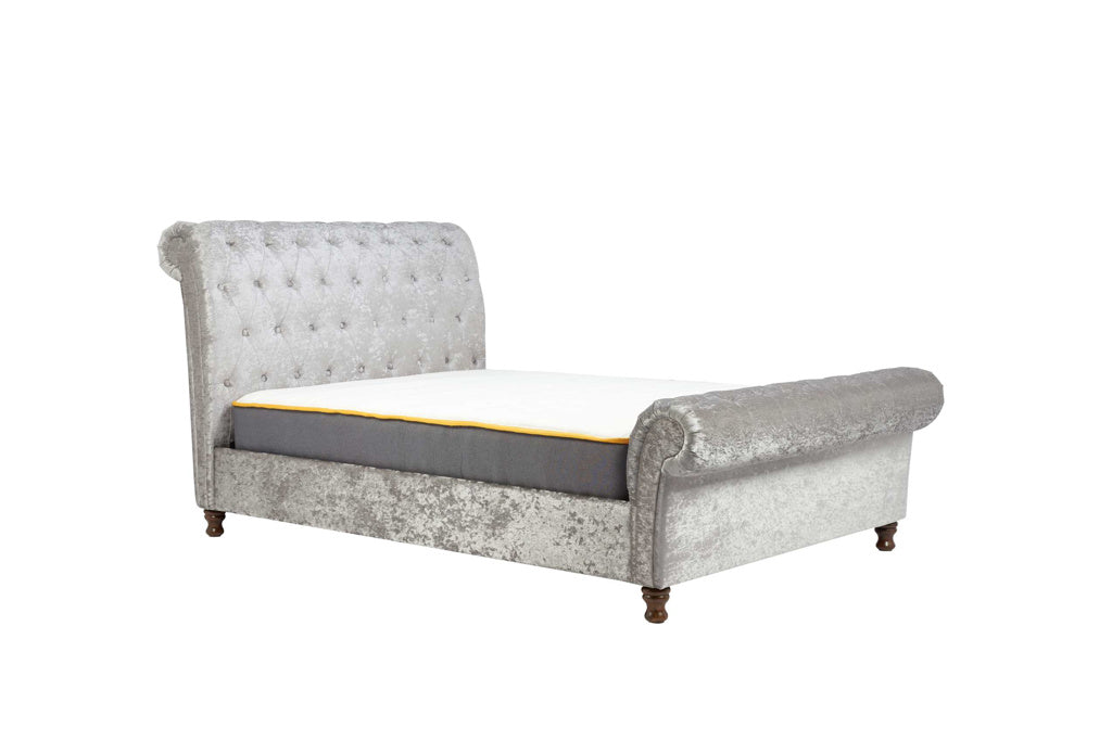 Birlea Castello Bed Frame - Steel Crushed Velvet 4