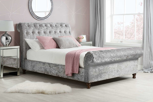 Birlea Castello Bed Frame - Steel Crushed Velvet