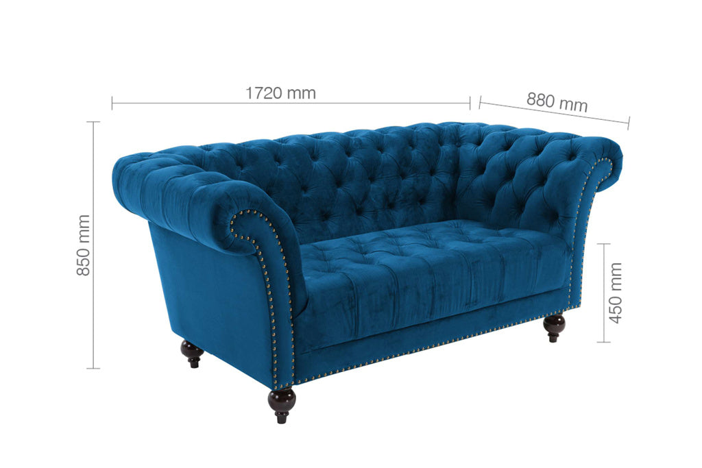 Birlea Chester 2 Seater Sofa - Blue 4