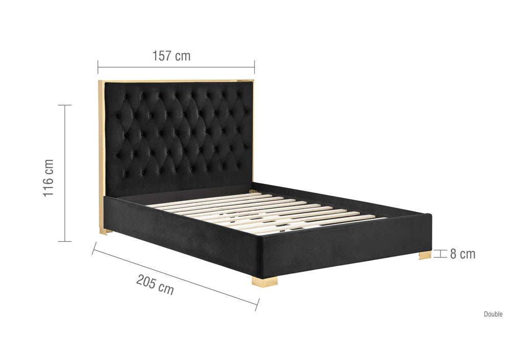 Birlea Chelsea Fabric Bed Frame - Black 3